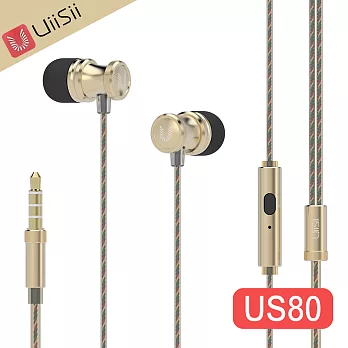 UiiSii US80 N°5香水線材入耳式線控耳機金色