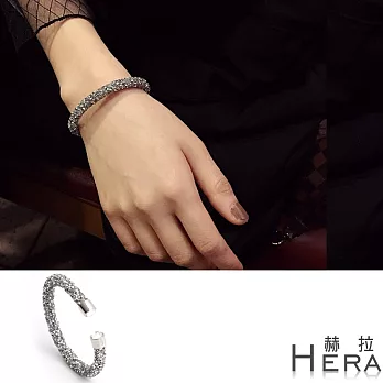 【Hera】赫拉 滿鑽水晶可調開口手鐲/手環(銀色)