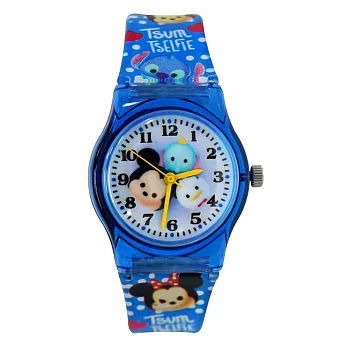 Disney 迪士尼 可愛Tsum Tsum系列歡樂角色矽膠錶-藍色