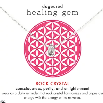 【Dogeared】美國品牌Healing Gem祈願誕生石925純銀項鍊~透明水晶 16英吋