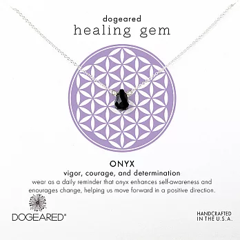 【Dogeared】美國品牌Healing Gem祈願誕生石925純銀項鍊~黑曜石 16英吋