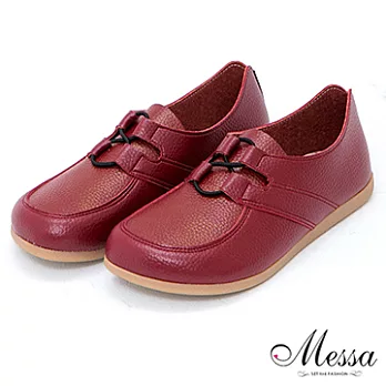 【Messa米莎】(MIT)休閒感扭結裝飾舒適饅頭休閒鞋-五色39紅色