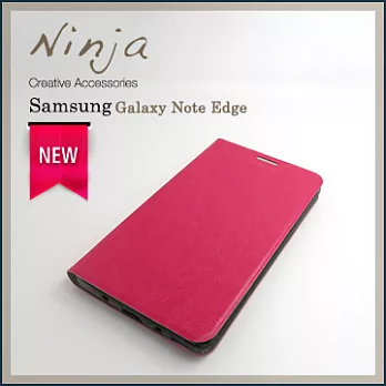 【東京御用Ninja】Samsung Galaxy Note Edge經典瘋馬紋保護皮套（桃紅色）