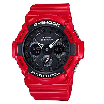 G-SHOCK 宇宙帝王酷炫配色新風貌時尚運動限量腕錶-火紅-GA-201RD-4A