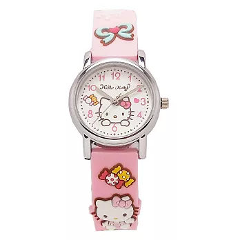 Hello Kitty 可愛俏皮惹人愛時尚造型腕錶-粉紅色-KT015LWPP