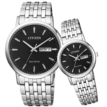 CITIZEN Eco-Drive 沉穩簡約星日期對錶