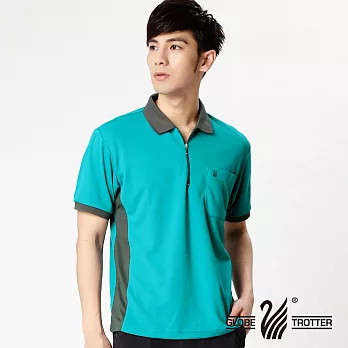 【遊遍天下】MIT台灣製男款抗UV涼爽吸濕排汗機能POLO衫(SV037)XL綠色