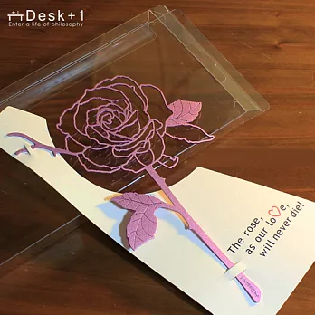 【Desk+1】玫瑰書籤(淺紫)
