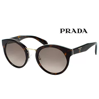 【PRADA太陽眼鏡】復古圓框經典LOGO造型款/琥珀(PR05TS-2AU3D0)