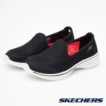 SKECHERS 女款 Go Walk 4 健走鞋14170 BKW / 美國品牌、輕量、避震、運動休閒鞋US6.5黑