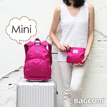 Bagcom Mini 無感迷你抗水後背包-桃紅