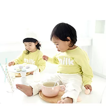韓版糖果milk休閒長袖上衣親子裝(小孩)90黃色