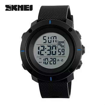 SKMEI 時刻美 1213 文青低調菱格壓紋錶帶防水電子錶- 藍色