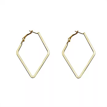 Snatch 菱形女孩大圈耳環 - 金 / Rhombus Gal Earrings - gold