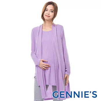 【Gennies奇妮】顯瘦彈性針織哺乳上衣L紫