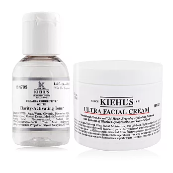 KIEHL’S 契爾氏 冰河醣蛋白保濕霜(125ml )+激光極淨白機能水(40ML)-國際航空版