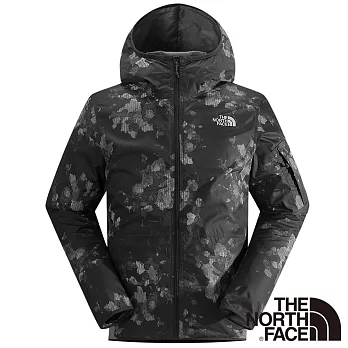 【The North Face】男 風衣外套L墨灰花彩