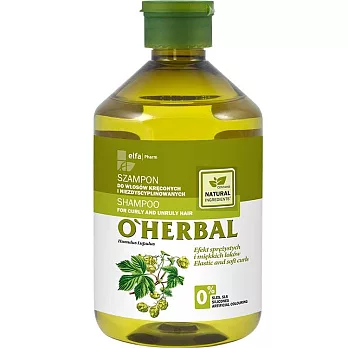 O’HERBAL 歐荷柏 啤酒花彈力洗髮精 500ml (捲髮及蓬鬆髮質適用) (效期至2018.08)