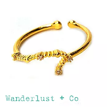 Wanderlust+Co 澳洲品牌 雙子座戒指 金色鑲鑽戒指 GEMINI6