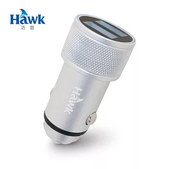 Hawk C480 鋁合金車用雙USB充電器(01-ACU480)銀色