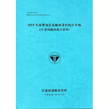 2015年港灣海氣象觀測資料統計年報(12海域觀測風力資料)106深藍