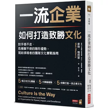一流企業如何打造致勝文化：對手偷不走、危機擊不倒的隱形優勢，寫給領導者的團隊文化實戰指南