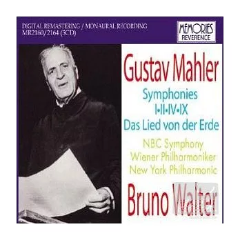 Walter/Mahler symphony No.1,2,4,9 and Das Lied von der Erde / Walter (5CD)