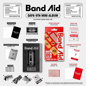 DAY6 - 9TH MINI ALBUM [BAND AID] 迷你九輯 NEMO 隨機版 (韓國進口版)