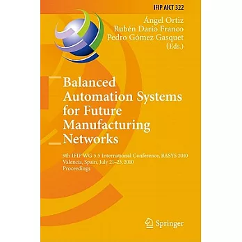Balanced Automation Systems for Future Manufacturing Networks: 9th Ifip Wg 5.5 International Conference, Basys 2010 Valencia, Sp