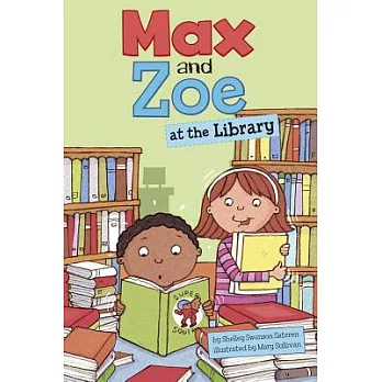 Max and Zoe at the library /