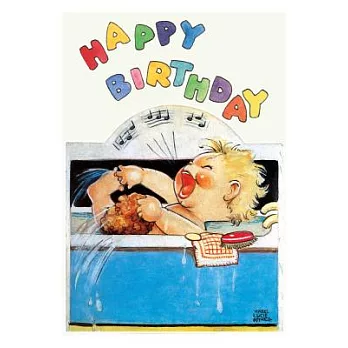 Baby Singing in the Bath Birthday Card