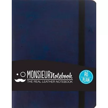 Monsieur Notebook Navy Leather Plain Small