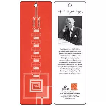 Frank Lloyd Wright Taliesin West Gate Bookmark, Red
