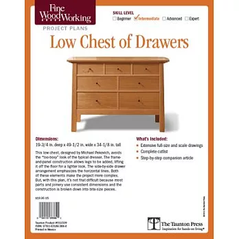 Fine Woodworking’s Low Chest of Drawers Project Plan: Intemediate
