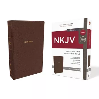 The Holy Bible: New King James Version, Mahogany Leathersoft, Single-Column Reference Bible