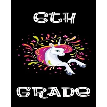 6TH Grade: Cute Unicorn Theme Book Review Journal 8＂ x 10＂ 20.32 cm x 25.4 cm 100 Pages Book