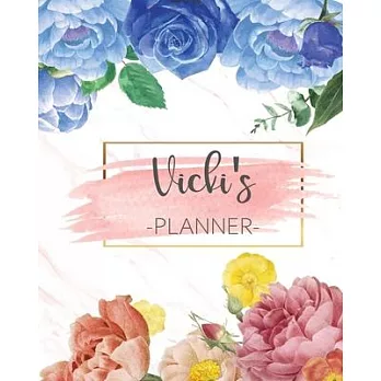Vicki’’s Planner: Monthly Planner 3 Years January - December 2020-2022 - Monthly View - Calendar Views Floral Cover - Sunday start