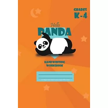 Hello Panda Primary Handwriting k-4 Workbook, 51 Sheets, 6 x 9 Inch Orange Cover