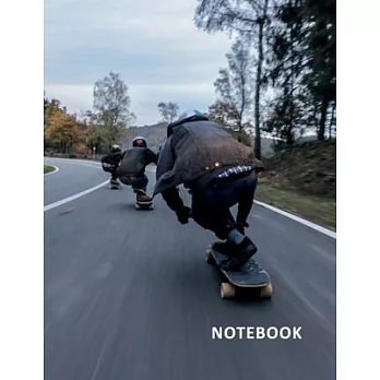 College Ruled Notebook: Longboard cruiser for beginners Excellent Student Composition Book Daily Journal Diary Notepad for researching best lo