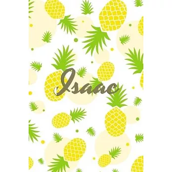 Isaac: Personalized Pineapple fruit themed Dotted Grid Notebook Bullet Grid Journal teacher gift teacher Appreciation Day Gif