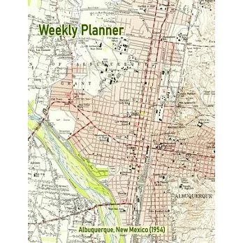 Weekly Planner: Albuquerque, New Mexico (1954): Vintage Topo Map Cover