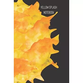 yellow splash notebook: small lined Watercolor Splash Notebook / Travel Journal to write in (6’’’’ x 9’’’’) 120 pages