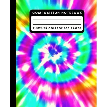 Composition Notebook: Teal Blue/Pink Tie Dye Composition Notebook College Ruled Paper Journal For Writing Blank Lined Workbook for Students