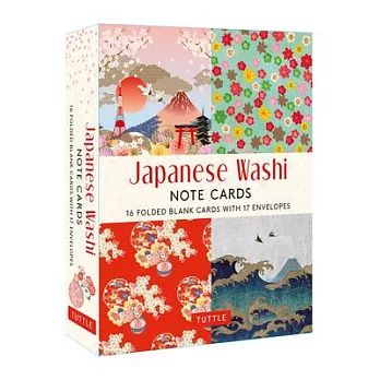Traditional Japanese Designs Note Cards: 16 Different Blank Cards & Envelopes