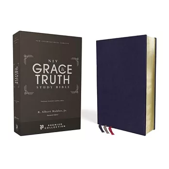 Niv, the Grace and Truth Study Bible, Premium Goatskin Leather, Navy, Premier Collection, Black Letter, Comfort Print