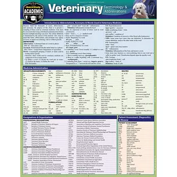 Veterinary Terminology & Abbreviations: A Quickstudy Laminated Reference Guide