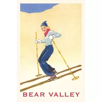 The Vintage Journal Woman Skiing Down Hill, Bear Valley