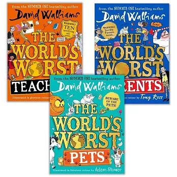 David Walliams 大衛．威廉《全世界最糟糕的家長/老師/寵物》全彩幽默兒童小說套書（3冊）