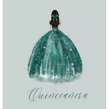 Quinceanera Guest Book with green dress