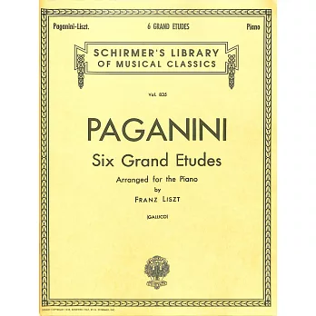 帕格尼尼六首練習曲 Vol. 835 李斯特版鋼琴樂譜
